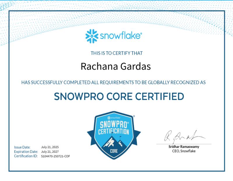 Rachana Gardas | Data Engineer | Snowflake | Databricks | Python | SQL ...
